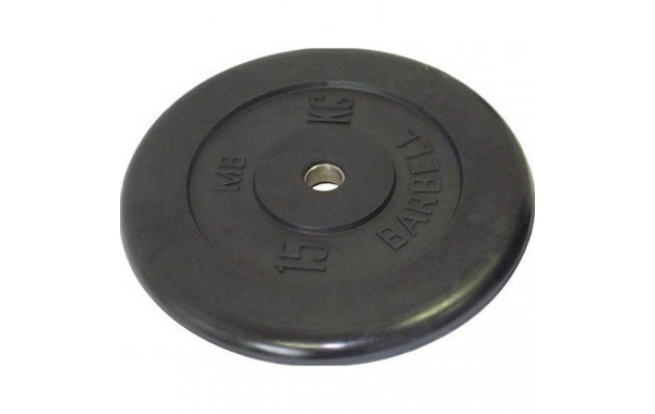 Диск обрезиненный 15 кг MB Barbell MB-PltB26-15 черный 600_380