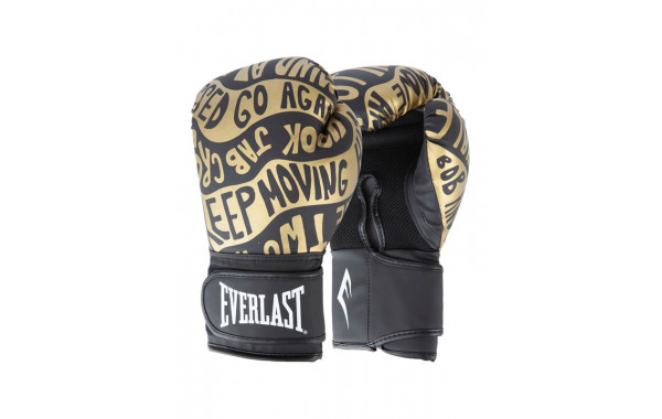 Перчатки тренировочные 16oz Everlast Spark P00002797 черный\золотой 600_380