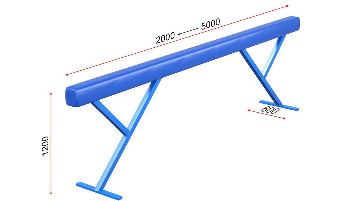 Бревно гимнастическое высокое мягкое L=5 м Glav 04.10.08-5 1200_675